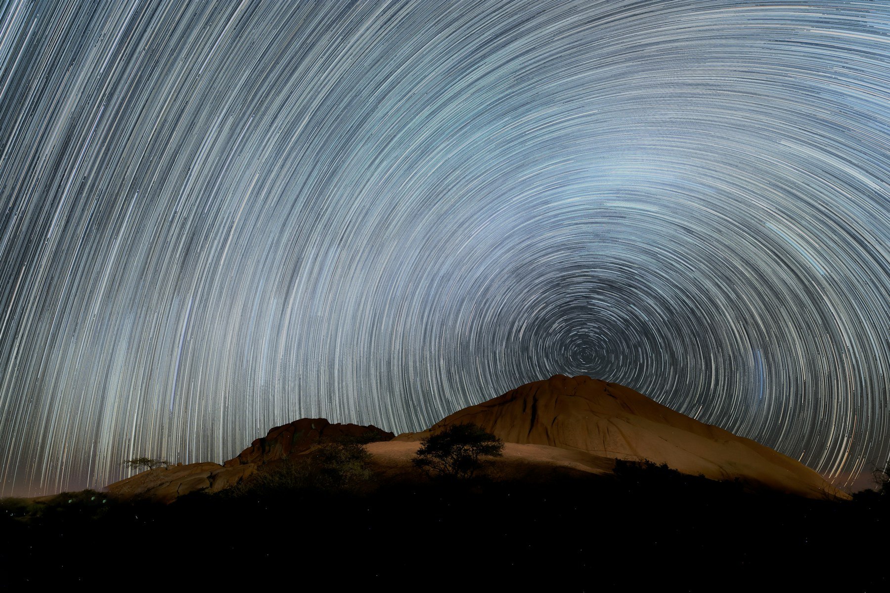 Star trails, Spitzkoppe, Namibia