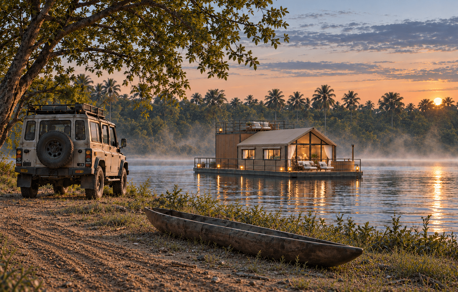 Zambezi Sol houseboat on the river